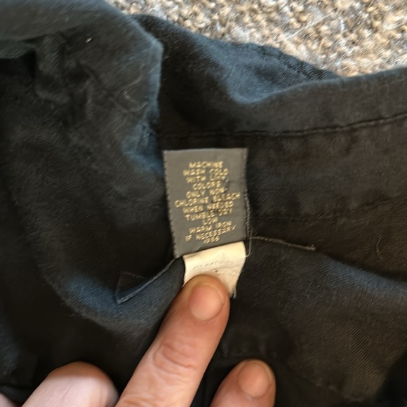 Banana Republic Large Black Linen Long Sleeve Shirt - Picture 4 of 5